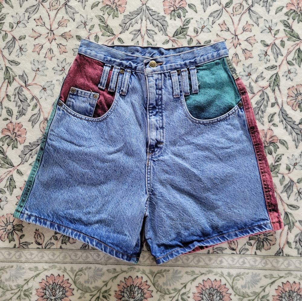 Zena Jeans | Vintage Colorblock Denim Shorts